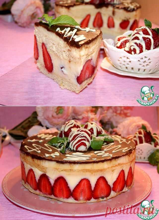 Бисквитный торт "Фрезье" - эффектный вид и бесподобный вкус!