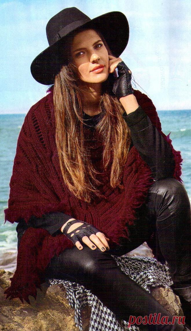 ПОНЧО С КОСАМИ | ВЯЗАНЫЙ УЮТ