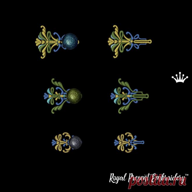Ар Нуво петли для пуговиц дизайны машинной вышивки- 2 размера