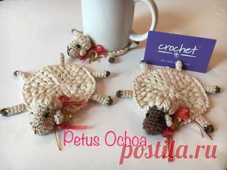 Como tejer porta vasos de borrego amigurumi By Petus 1/2