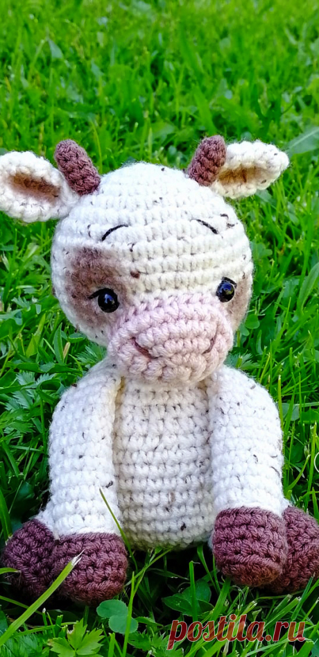 PDF Мини Бычок крючком. FREE crochet pattern; Аmigurumi animal patterns. Амигуруми схемы и описания на русском. Вязаные игрушки и поделки своими руками #amimore - корова, коровка, телёнок, бык, маленький бычок.