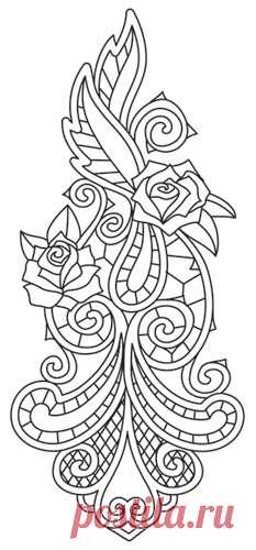 Rose & Bone - Sleeve Accent | Urban Threads: Unique and Awesome Embroidery Designs