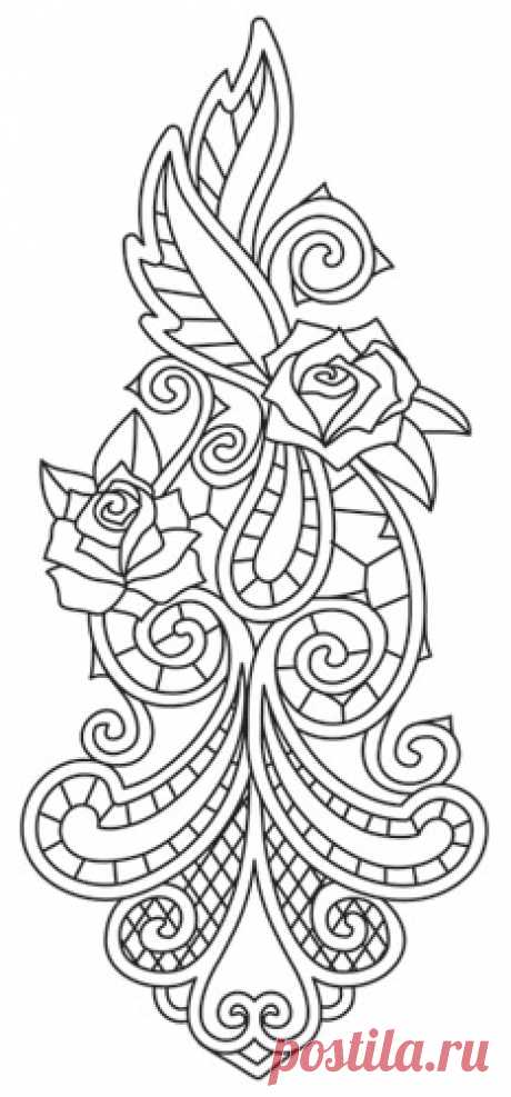 Rose &amp; Bone - Sleeve Accent | Urban Threads: Unique and Awesome Embroidery Designs