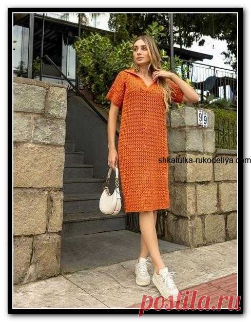 Жіноча коротка сукня. Моделі гачком зі схемами