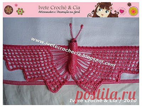 Ivete Crochê &amp; Cia.: Barrado de Crochê Borboleta