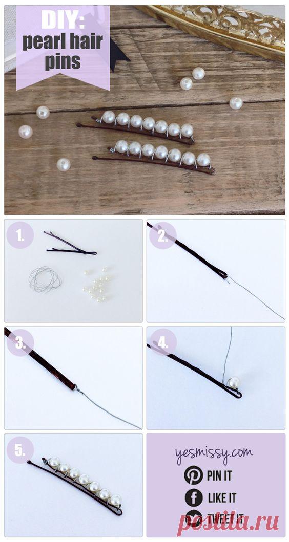DIY Pearl Hair Pins