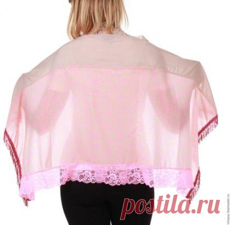 Купить Авторский Палантин &quot; Нежно - розовый&quot; - шарф, шарф женский, шарфик, легкий шарфик