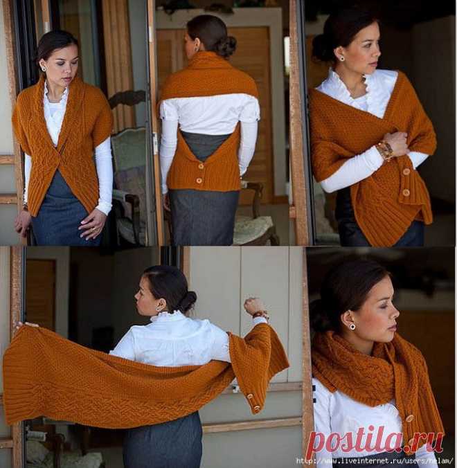 Шарф-трансформер из Interweave Knits.