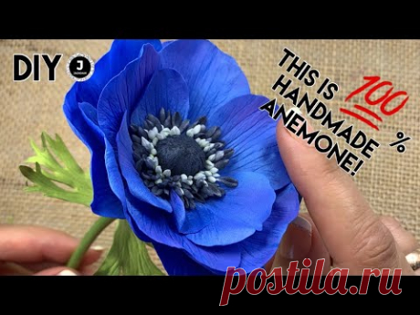 DIY. 💐Handmade Realistic Anemone. МК Реалистичный Анемон из зефирного фоамирана.