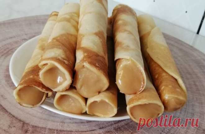 Трубочки со сгущенкой на сковороде - WorldRecipes.org