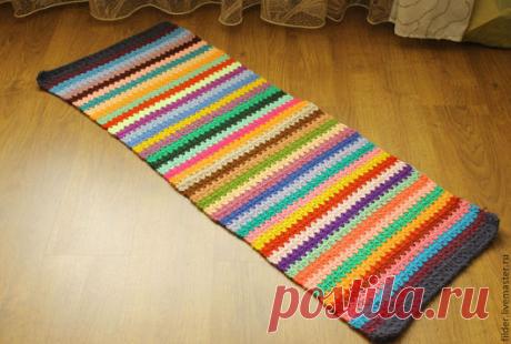 Купить вязанные коврики из шерсти - разноцветный, ковер ручной работы, ковер на пол, вязаные коврики