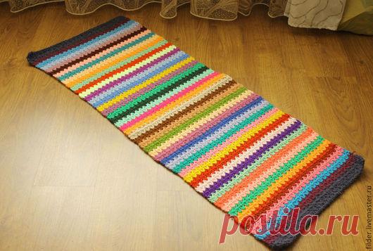 Купить вязанные коврики из шерсти - разноцветный, ковер ручной работы, ковер на пол, вязаные коврики
