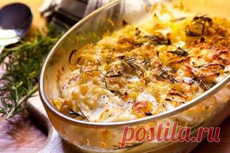 НЕЖНАЯ ЗАПЕКАНКА С КАРТОФЕЛЕМ И СЛИВОЧНЫМ СОУСОМ