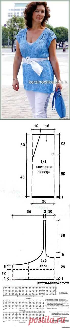 Вязаная туника с глубоким вырезом и базовый топ.