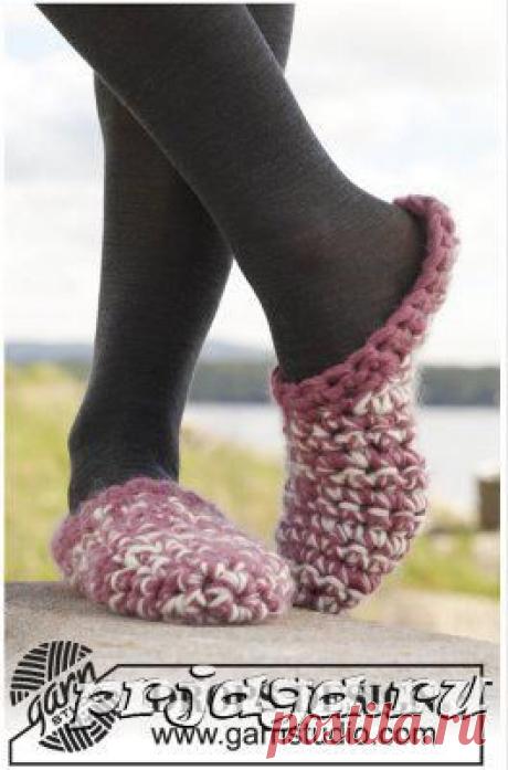 Вяжем тапочки крючком из шерстяной пряжи
