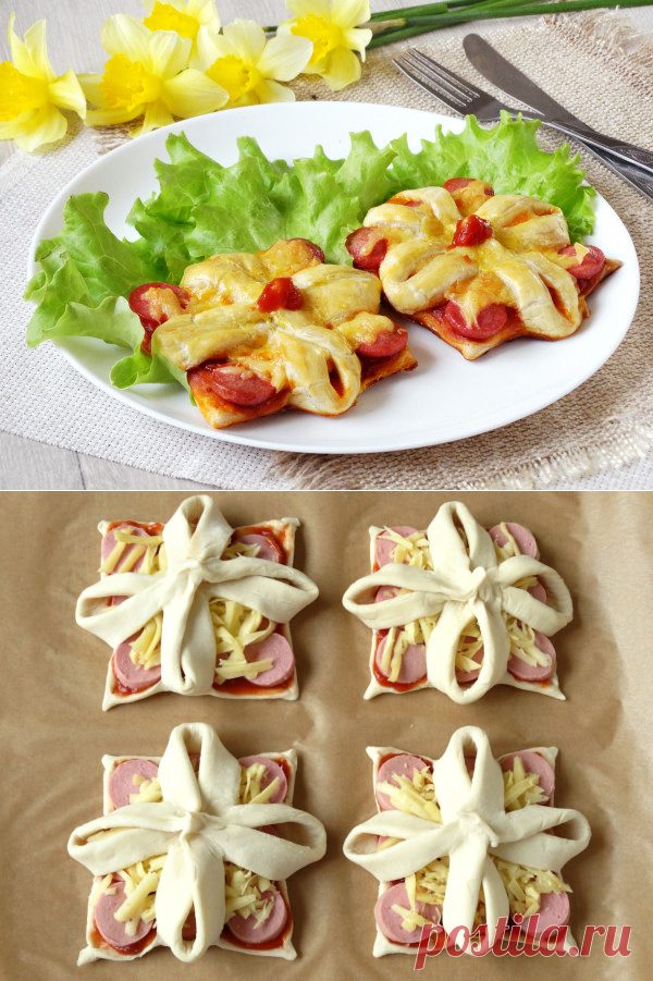 Рецепт мини пиццы в домашних условиях в форме цветочка