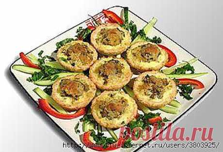 КОРЗИНКИ ИЗ КУРИНОГО МЯСА С ГРИБАМИ.