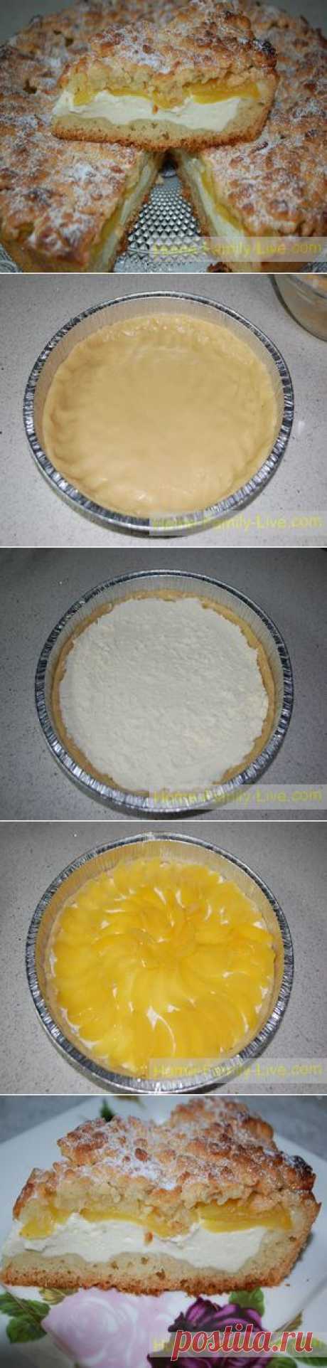 Пирог из песочного теста с творогом и абрикосами - Кулинарные рецепты