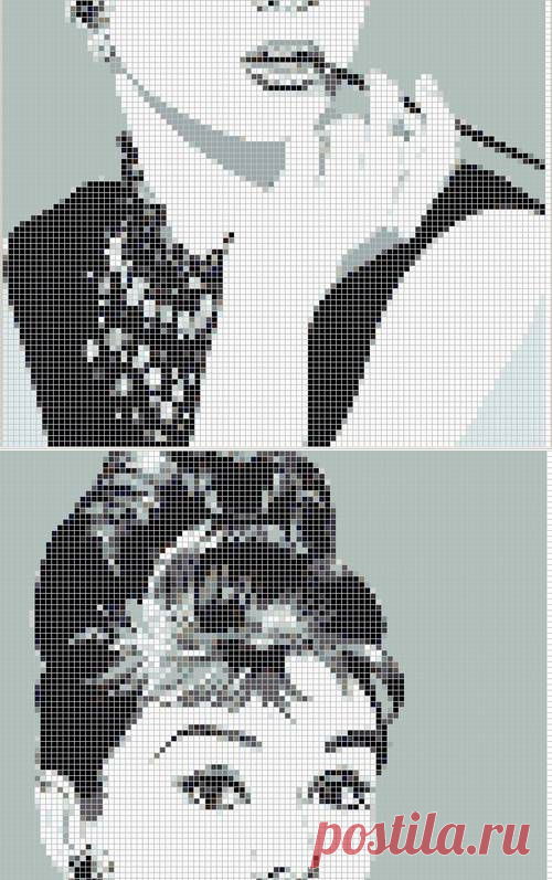 Breakfast at Tiffany's Audrey Hepburn stitchalong...x stitch pattern - NEEDLEWORK