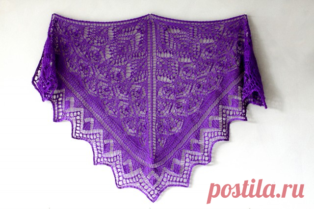 Шаль Сливовый ажур / Plum Lace Shawl by Zabeth Loisel-Weiner