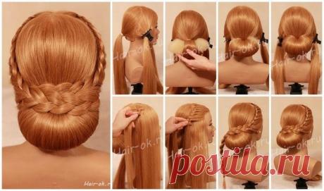 Очень красивая идея прически из кос