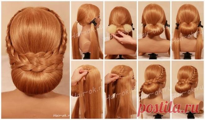 Очень красивая идея прически из кос