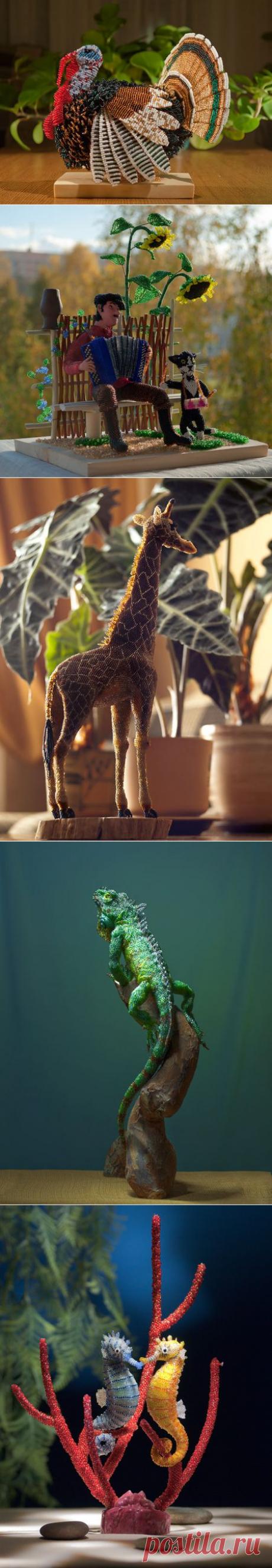 БИСЕРНЫЕ СКУЛЬПТУРЫ ЖАННЫ ВАСИЛЬЕВОЙ