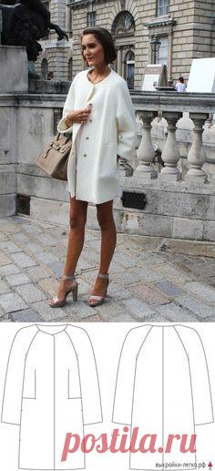 Готовая выкройка легкого пальто-кокона | Выкройки онлайн и уроки моделирования