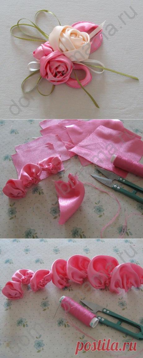 Розы из атласа для наших принцесс