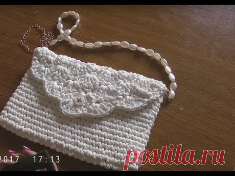 Эффектная сумочка из шнура крючком