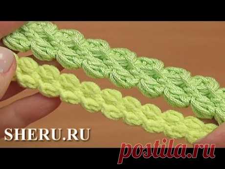 Шнур гусеничка из пышных столбиков и воздушных петель Урок 103 3D Crochet Cord