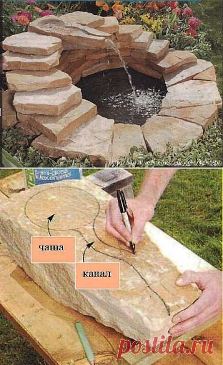 МК водоёма с ручейком (для участка,дачи)..