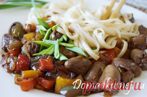 Куриные сердечки по китайски - а Дома Вкусней