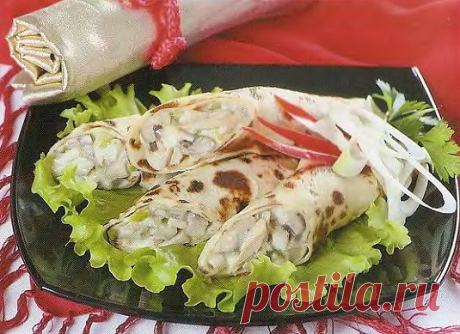 Блинчики с курицей.