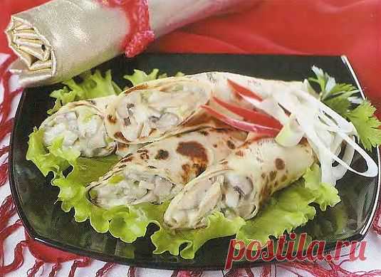 Блинчики с курицей.