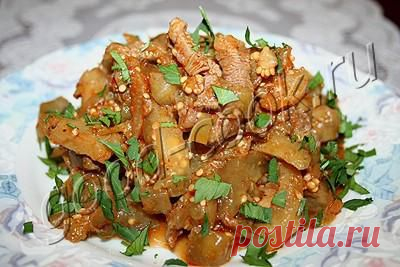 Хорошая кухня - Баклажановый салат с мясом.