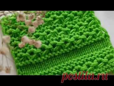 Смотрится необычно , вяжется легко ! #вязаниеспицами #узорыспицами #crochet