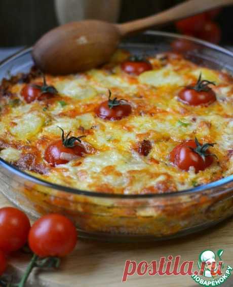 Картофельный омлет с помидорами - кулинарный рецепт