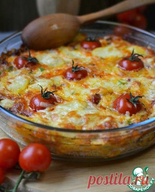 Картофельный омлет с помидорами - кулинарный рецепт