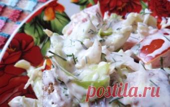 Овощной салатик с сухариками / Овощные салаты / TVCook: пошаговые рецепты с фото