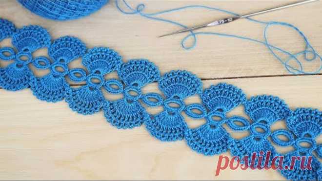 Ажурное ЛЕНТОЧНОЕ КРУЖЕВО вязание крючком мастер-класс How to Crochet Lace Tape Ribbon