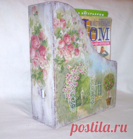 журнальница шебби шик МК - декупаж, курсы декупажа, заготовки для декупажа, подарки, уроки декупажа и декора, кракелюр, декупаж мастер класс, курсы декупажа