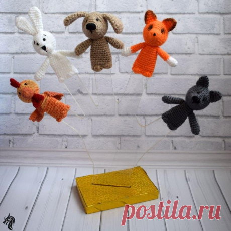 Игрушки для пальчикового театра крючком | Hi Amigurumi
