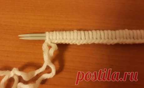 Двухцветная английская резинка спицами (бриош спицами)
