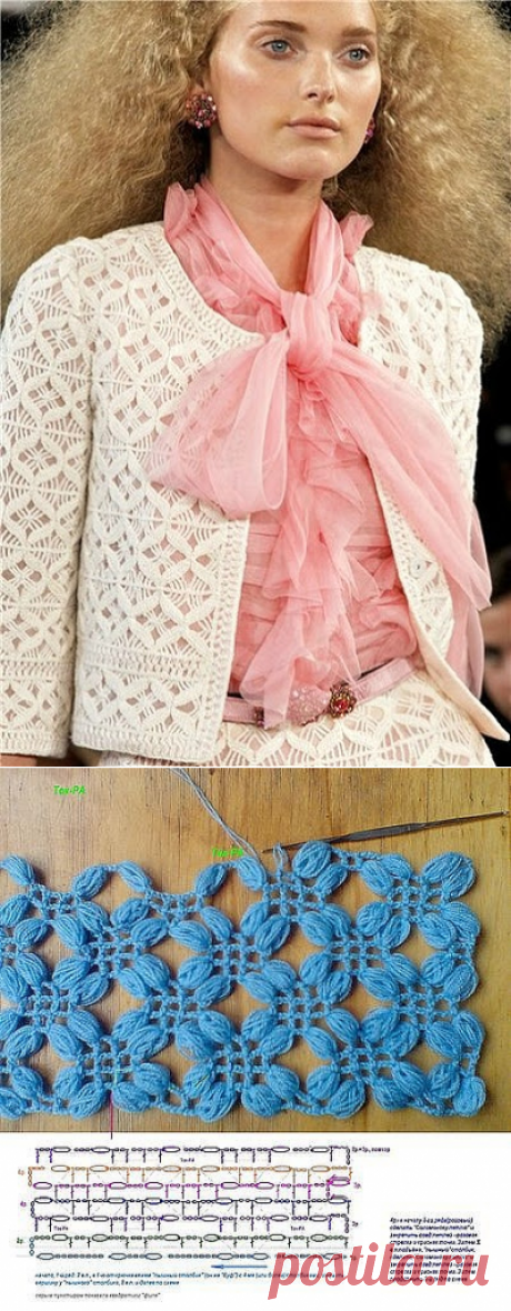 Жакет из пышных столбиков крючком. Вязание пышных столбиков крючком |