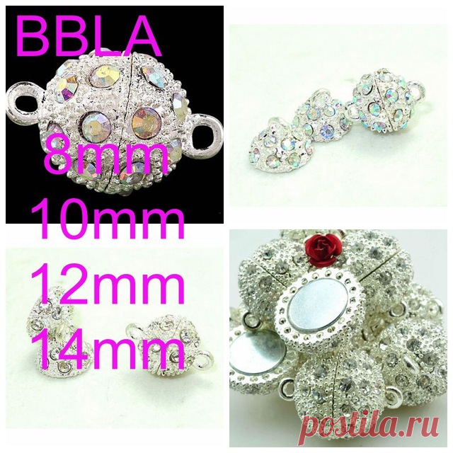 Omh 5 шт. 8 10 12 14 мм своими руками ювелирные изделия аксессуары AAA ++ кристалл европейский круг магнитный привлечь застежка подвески бусины PJ376 6 купить на AliExpress