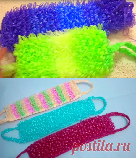 Как вязать мочалку крючком для начинающих: пошагово с видео