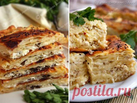 Börek с сыром и с фаршем (Турция).