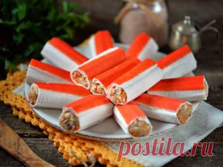 Закуски из плавленого сыра и крабовых палочек - рецепты с фото