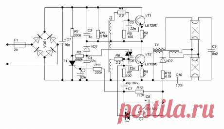 принципиальная схема электронный балласт t8 2x18 - Сайт с секретами